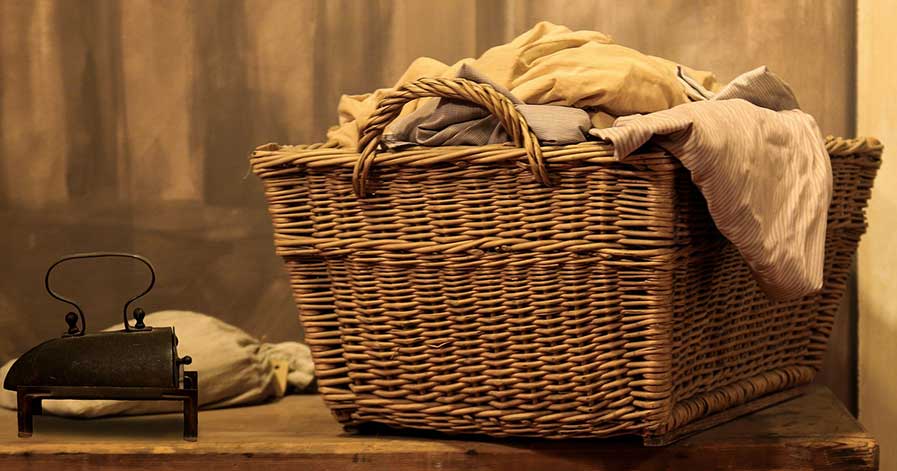 upright laundry basket